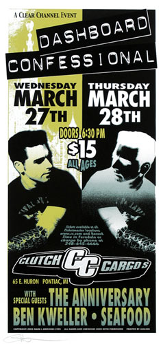 Mark Arminski Dashboard Confessional Handbill
