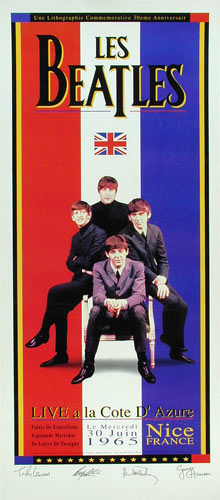 The Beatles Live in France 1965 Poster
