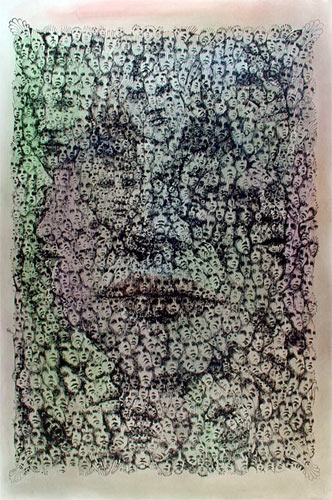 Lee Conklin Faces Monoprint