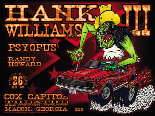 Chris Shaw Hank Williams III Poster