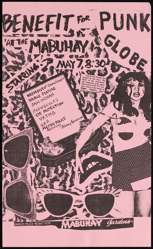 punk globe benefit mabuhay gardens punk flyer handbill vintage punk flyers