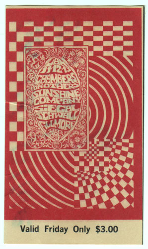 Bonnie MacLean Bonnie MacLean BG102 Chambers Brothers Fri. 1968 Fillmore Ticket