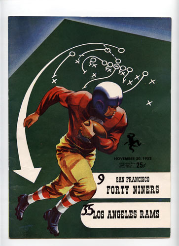 1952 San Francisco 49ers vs Los Angeles Rams Pro Football Program