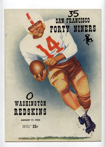 1952 San Francisco 49ers vs Washington Redskins Pro Football Program
