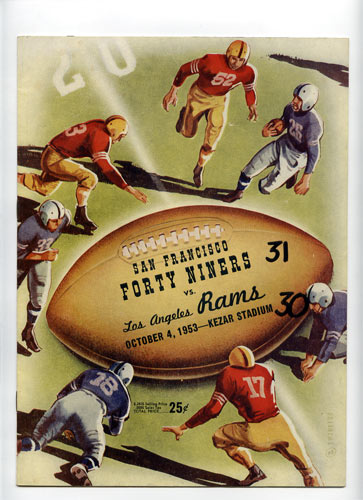 1953 San Francisco 49ers vs Los Angeles Rams Pro Football Program