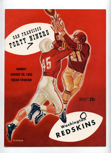 1953 San Francisco 49ers vs Washington Redskins Pro Football Program