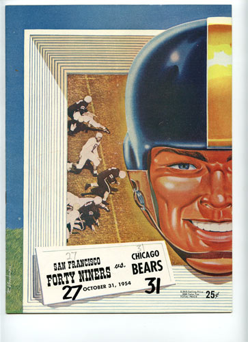 1954 San Francisco 49ers vs Chicago Bears Pro Football Program