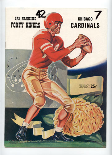 1954 San Francisco 49ers vs Chicago Cardinals Pro Football Program