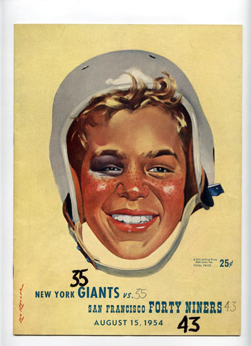 1954 San Francisco 49ers vs New York Giants Pro Football Program