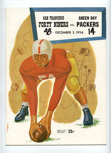 1954 San Francisco 49ers vs Green Bay Packers Pro Football Program