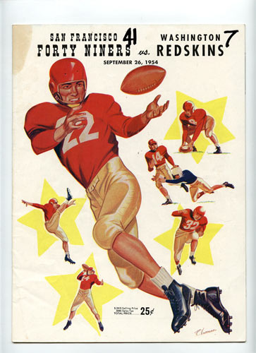 1954 San Francisco 49ers vs Washington Redskins Pro Football Program