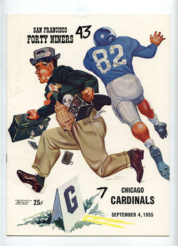 1955 San Francisco 49ers vs Chicago Cardinals Pro Football Program