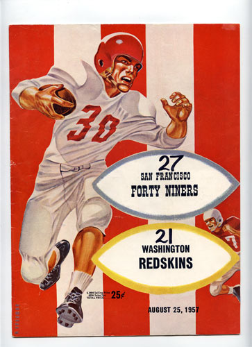 1957 San Francisco 49ers vs Washington Redskins Pro Football Program