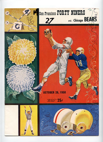 1958 San Francisco 49ers vs Chicago Bears Pro Football Program