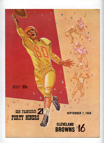 1958 San Francisco 49ers vs Cleveland Browns Pro Football Program