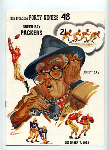 1958 San Francisco 49ers vs Green Bay Packers Pro Football Program