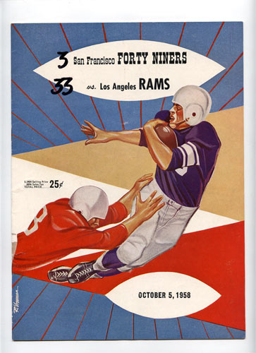 1958 San Francisco 49ers vs Los Angeles Rams Pro Football Program