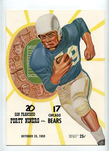 1959 San Francisco 49ers vs Chicago Bears Pro Football Program