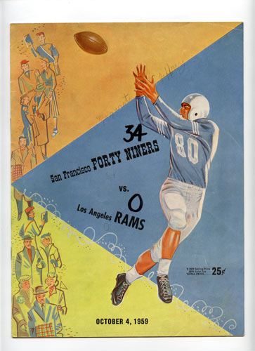 1959 San Francisco 49ers vs Los Angeles Rams Pro Football Program