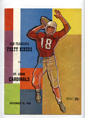 1960 San Francisco 49ers vs St Louis Cardinals Pro Football Program