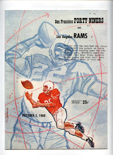 1960 San Francisco 49ers vs Los Angeles Rams Pro Football Program