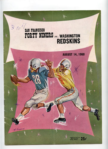 1960 San Francisco 49ers vs Washington Redskins Pro Football Program