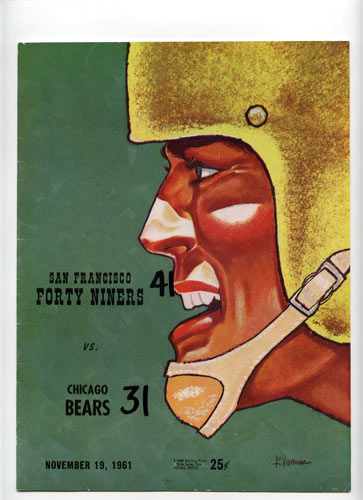 1961 San Francisco 49ers vs Chicago Bears Pro Football Program