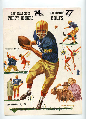 1961 San Francisco 49ers vs Baltimore Colts Pro Football Program