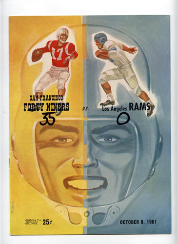 1961 San Francisco 49ers vs Los Angeles Rams Pro Football Program