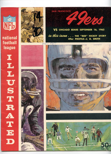 1962 San Francisco 49ers vs Chicago Bears Pro Football Program