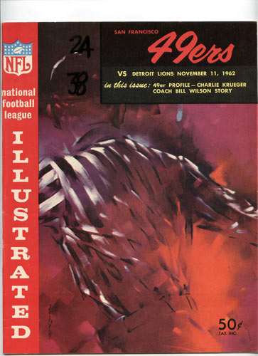 1962 San Francisco 49ers vs Detroit Lions Pro Football Program