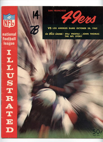 1962 San Francisco 49ers vs Los Angeles Rams Pro Football Program