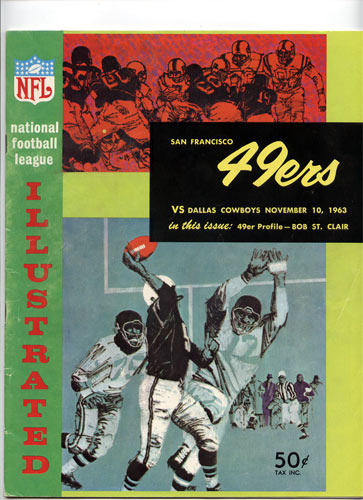 1963 San Francisco 49ers vs Dallas Cowboys Pro Football Program