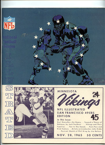 1965 San Francisco 49ers vs Minnesota Vikings Pro Football Program