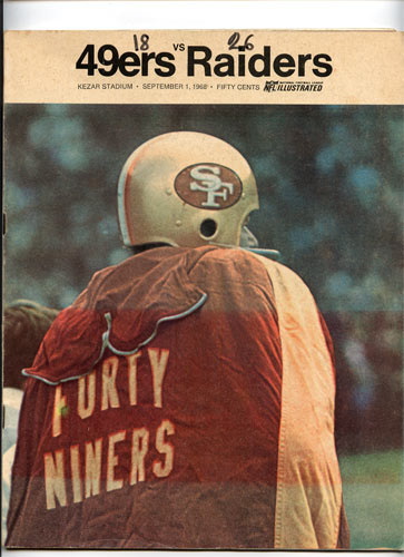 1968 San Francisco 49ers vs Oakland Raiders Pro Football Program