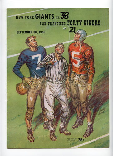 1956 San Francisco 49ers vs New York Giants Pro Football Program