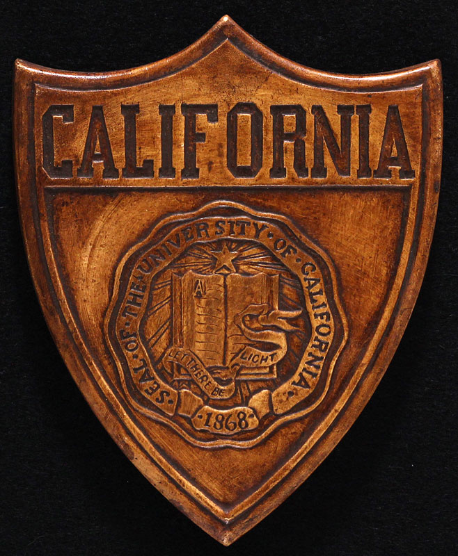 UC Berkeley Cal Bears 1920s Brown Shield Plaque Plaque
