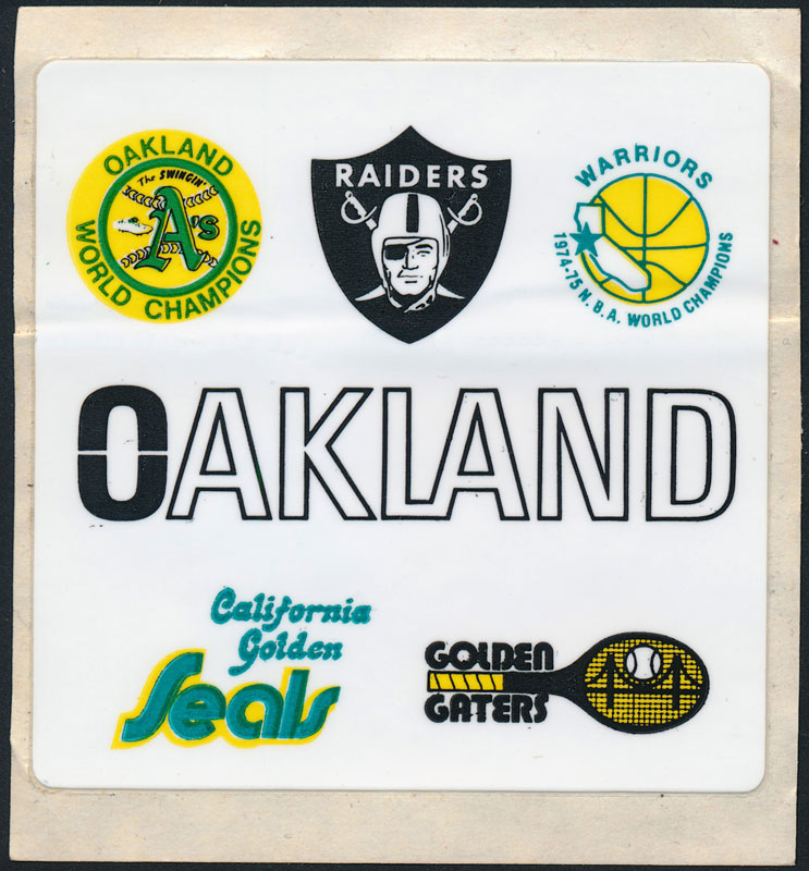 Oakland 1975 Teams A's Warriors Raiders Seals Golden Gaters Sticker