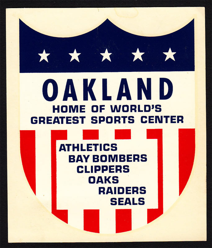 Oakland California 1968 Hya Lac Decal A's Clippers Oaks Raiders Seals Decal