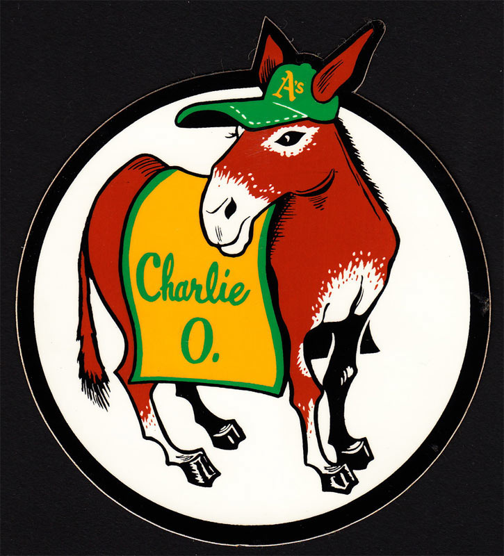 Oakland A's 1970's Charlie O. Baseball Sticker
