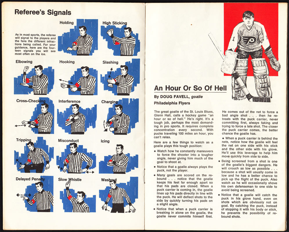 1968 69 hockey media guide rare glenn hall cover schedule nhl promo nhl flyers schedule