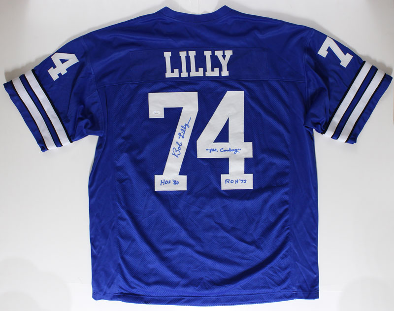 Bob Lilly Dallas Cowboys Autographed Football Jersey