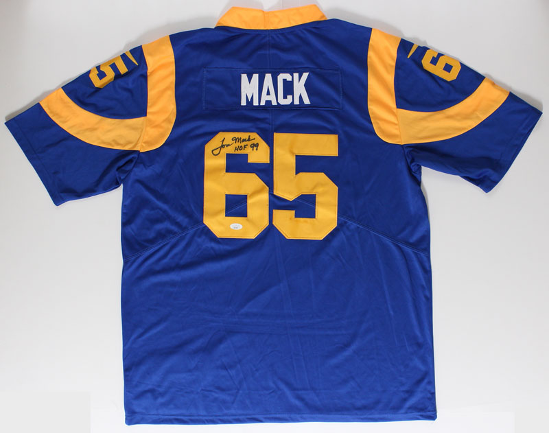 Tom Mack Los Angeles Rams Autographed Football Jersey