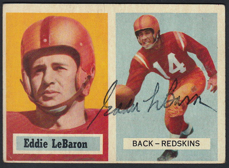 Eddie LeBaron 1957 Topps #1 Autographed Football Card