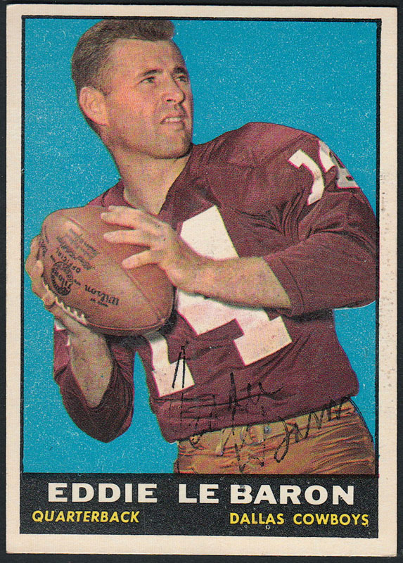 Eddie LeBaron 1961 Topps #20 Autographed Football Card