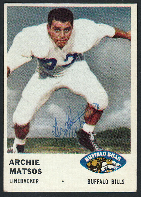 Archie Matsos 1961 Fleer #142 Autographed Football Card