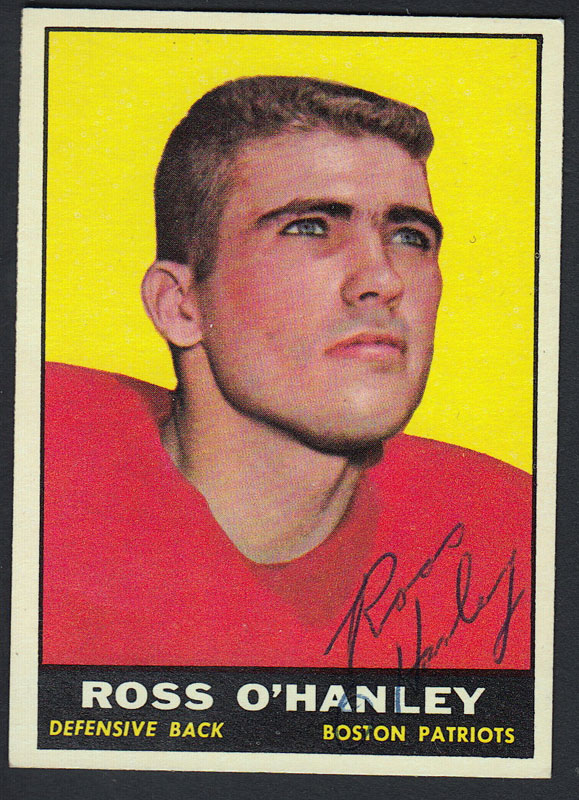 Ross O'Hanley 1961 Topps #178 Autographed Football Card