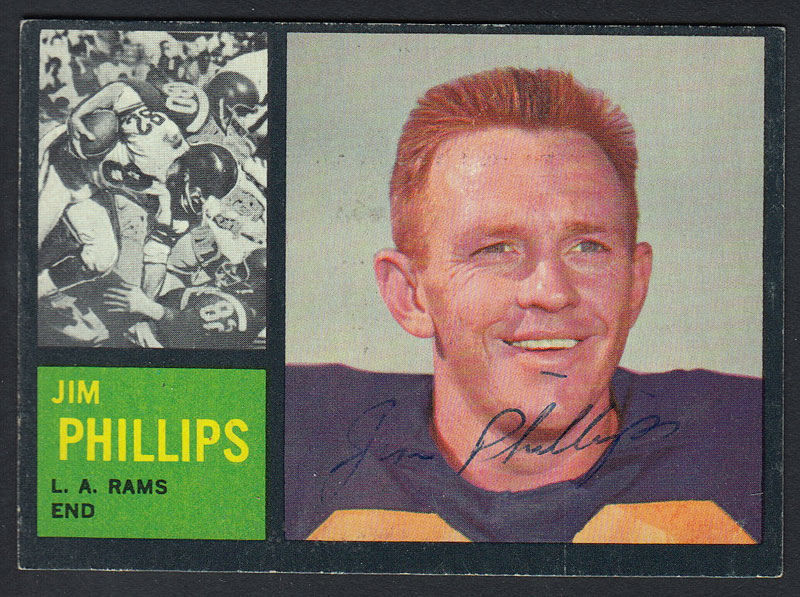 Jim Phillips 1962 Topps #81 Autographed Football Card