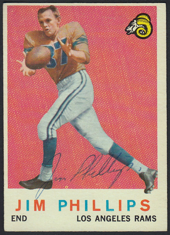 Jim Phillips 1959 Topps #142 Autographed Football Card