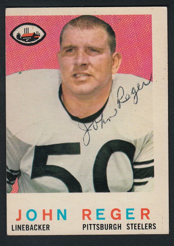 John Reger 1959 Topps #124 Autographed Football Card